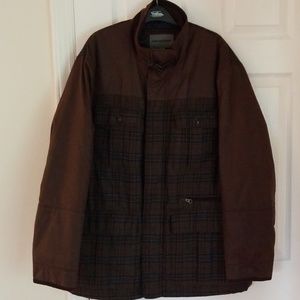 Johnston & Murphy Leather/Plaid Men's Jacket XL